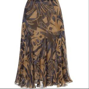 Lauren Ralph Lauren Abstract Print Chiffon Midi Skirt - size Medium